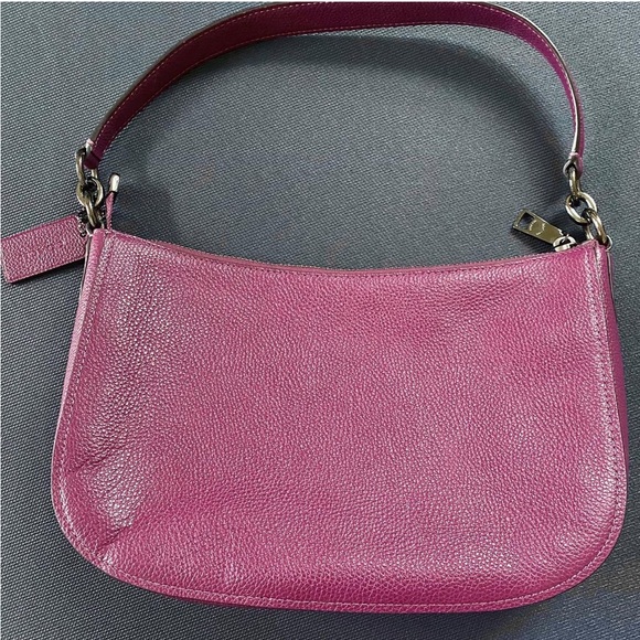 COACH PERFECT PURPLE PEBBLE LEATHER SHOULDER BAG - Picture 5 of 5